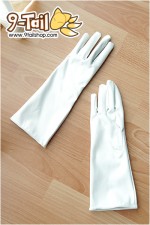 ถุงมือหนัง ยาว 30 cm สีขาว